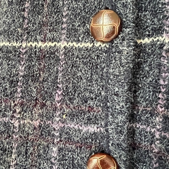 Vintage 90's dress barn Coastal Grandma Window Pane Button Cardigan / xlarge - Picture 3 of 9